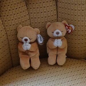 Hope Ty Plush Praying Bears in Tan 1999